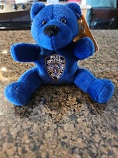 New York Police Dept. City 5" Mini Plush Teddy Bear Vintage 2002 Navy W/Tag