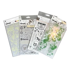 Lot Vintage 2006 2008 Basic Grey Designer Rub Ons Rare HTF! Floral Baby Family