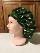 Scrub or Chef Hat Medical Nursing Chemo Green Bay Packers Cotton Fabric