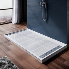 ELEGANT 60''L x 32''W x 4''H Shower Base Pan Single Threshold with Shower Drain
