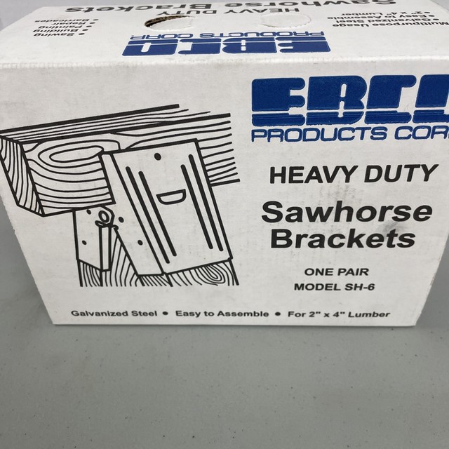 Ebco Stainless Steel Sawhorse Brackets Rust Resistant Standard Medium