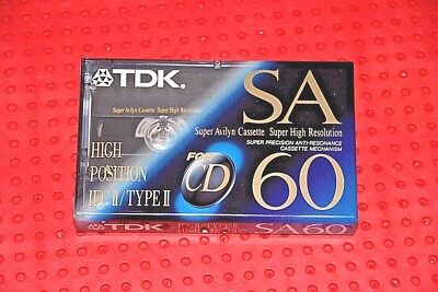 TDK  SA   60  VS.  XVII     TYPE II    BLANK CASSETTE TAPE  (1)     (SEALED)
