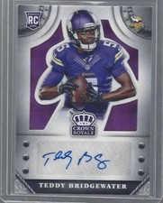 TEDDY BRIDGEWATER 2014 CROWN ROYALE PURPLE PLAID ROOKIE AUTO RC #D 7/10