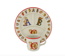 Tiffany  Co Alphabet Bear Childs Cup  Divided Dish Plate Set Gift Japan 1994