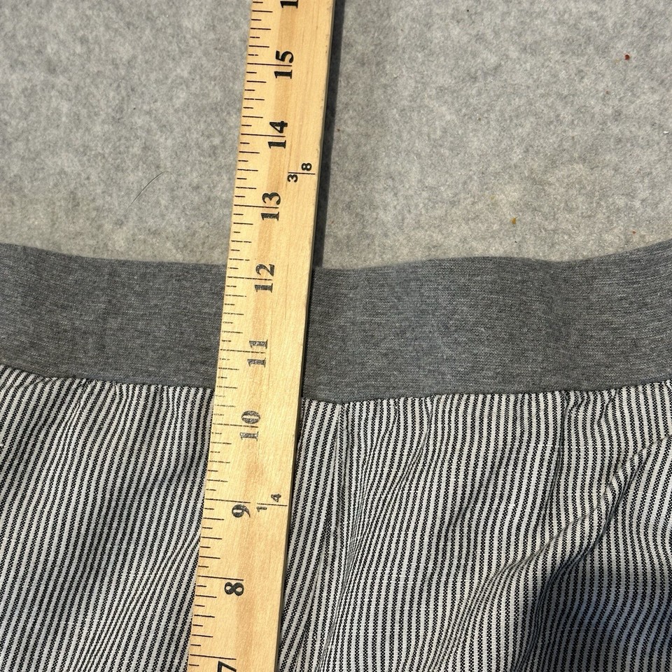 J Jill Linen Pants Women’s Gray White Stripe Lagenlook Minimalist Size