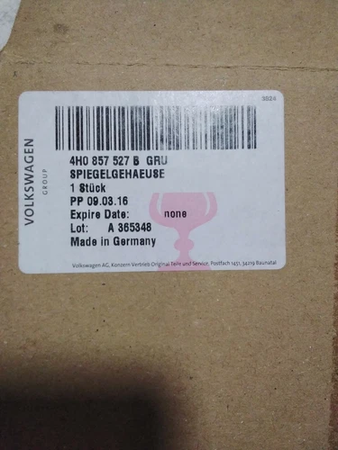  2015 Audi S8 Mirror upper and Lower cover 4H0-857-527 B-GRU OEM 