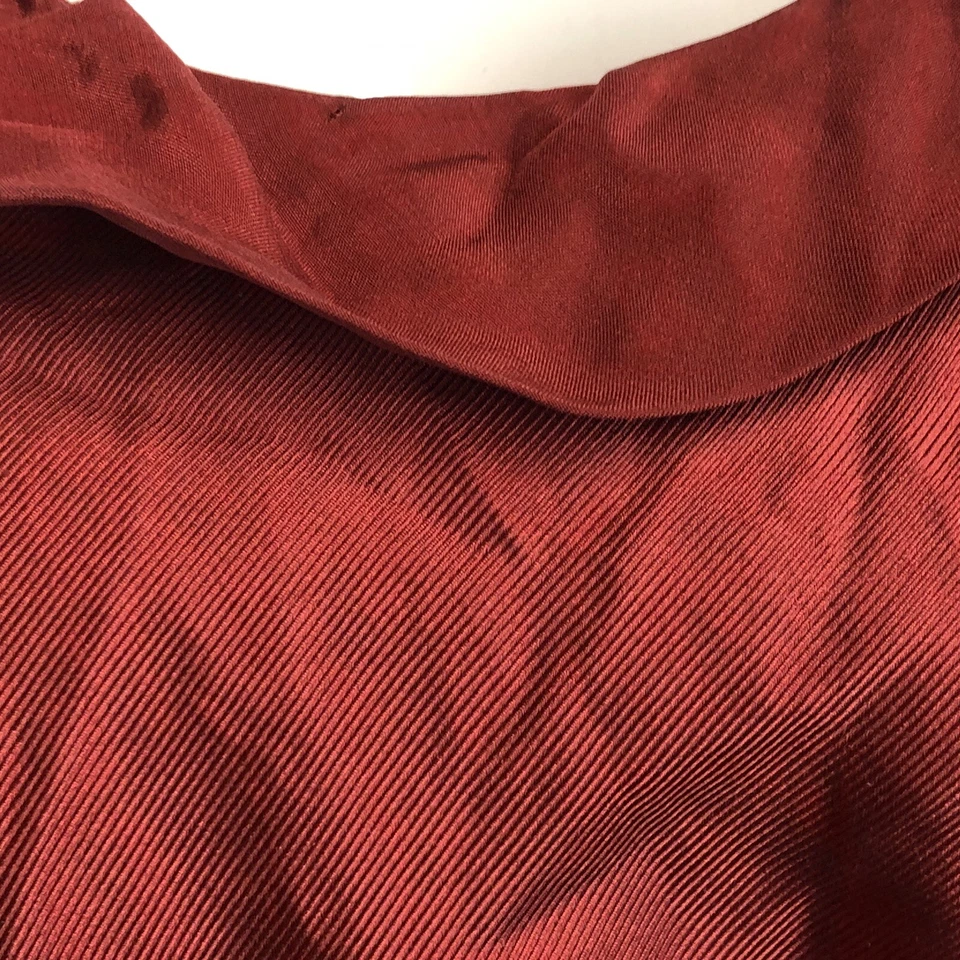 Vestido Anthropologie Moulinette Souers 6 vermelho babado seda algodão grande canal $198 - Imagem 3 de 4