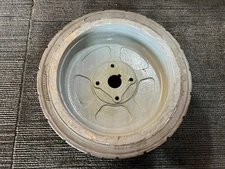 Total Source 12.5" x 4.25" Forklift Scissor Lift Non-Marking Wheel, Gray, 4 Bolt