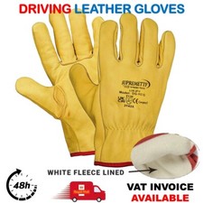 Yellow Leather Gardening Gloves Thorn Proof Garden Work Driver Safety Glove
