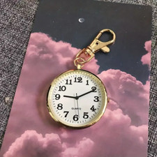 Solid Large Pocket Pendant Keychain Clock Students Nurse Fob Watch Gifts Fashion