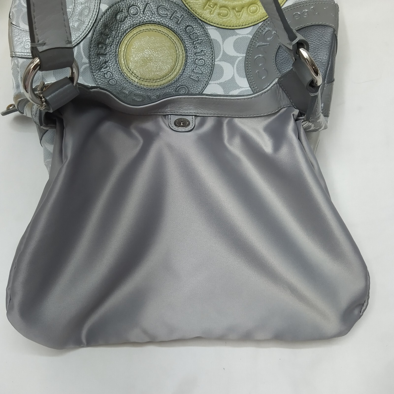 Coach Multicolor Round Patchwork Canvas Leather 3… - image 9