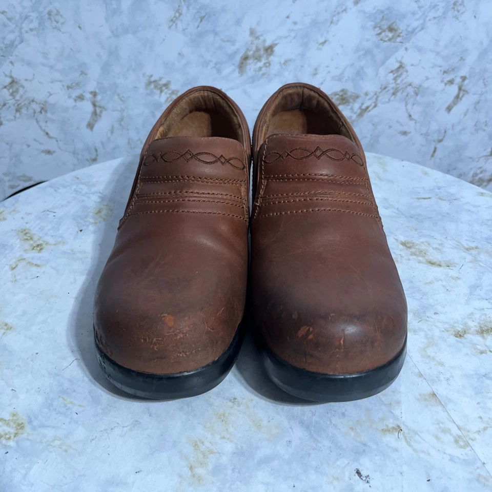 Ariat Expert Safety Womens Size 11 Work Shoes Brown Black Leather Comp Toe Clogs - Image 3 of 4