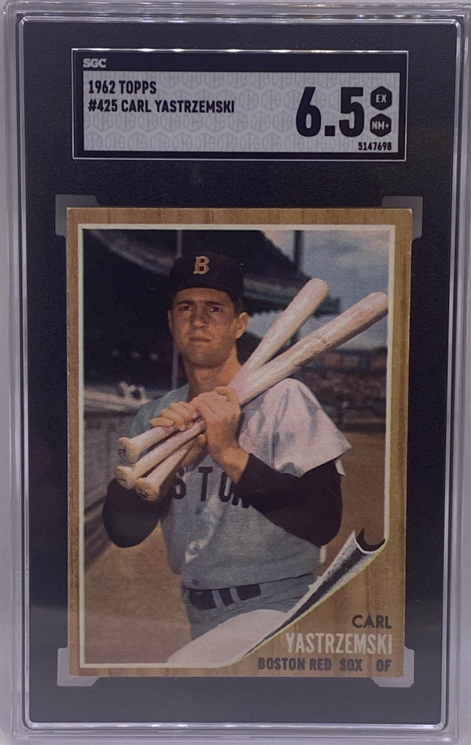 1962 TOPPS CARL YASTRZEMSKI #425 SGC 6.5 EX MT+ Graded Card Red Sox HOF