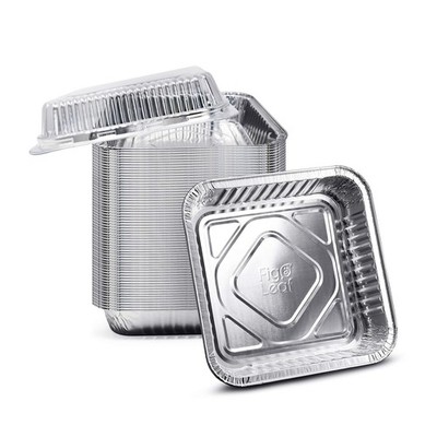 Fig & Leaf (35 Pack) 8  x Square Baking Cake Pans 8 Inch x 8 Inch, Silver 