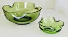 Vintage 1970's Anchor Hocking Accent MCM 2 Pc Set Chip & Dip Avocado Green Retro