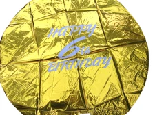 Happy 6th Birthday 18" foil Balloon #20585 Gold b25