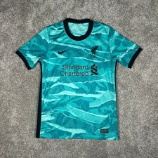 Nike Liverpool FC 2021-22 Away Jersey Kids Large Teal Soccer Shirt DB2558-336