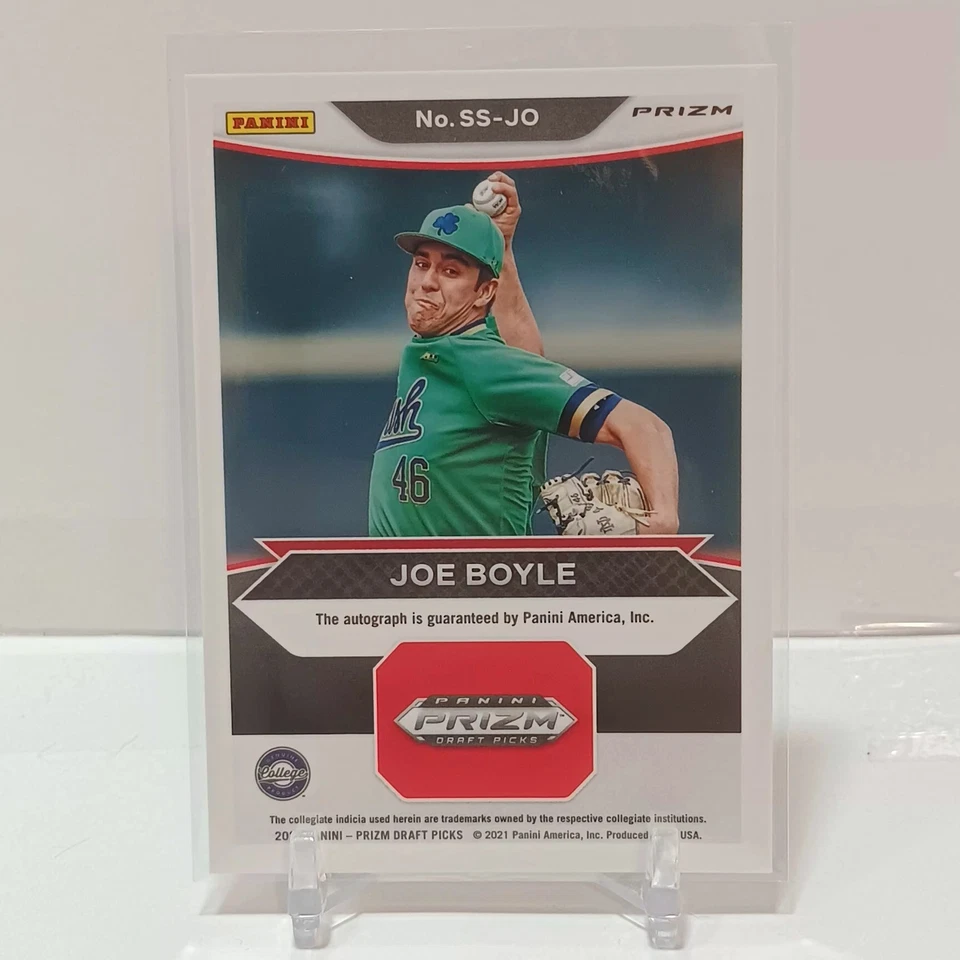 Panini Prizm Draft Picks 2021 Joe Boyle Signing Sessions SS-JO Silver Holo Prizm - Image 2 of 2