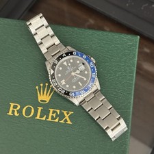 Rolex GMT-Master II Black Dial Black/Blue GMT Bezel Auto 40mm SS Box