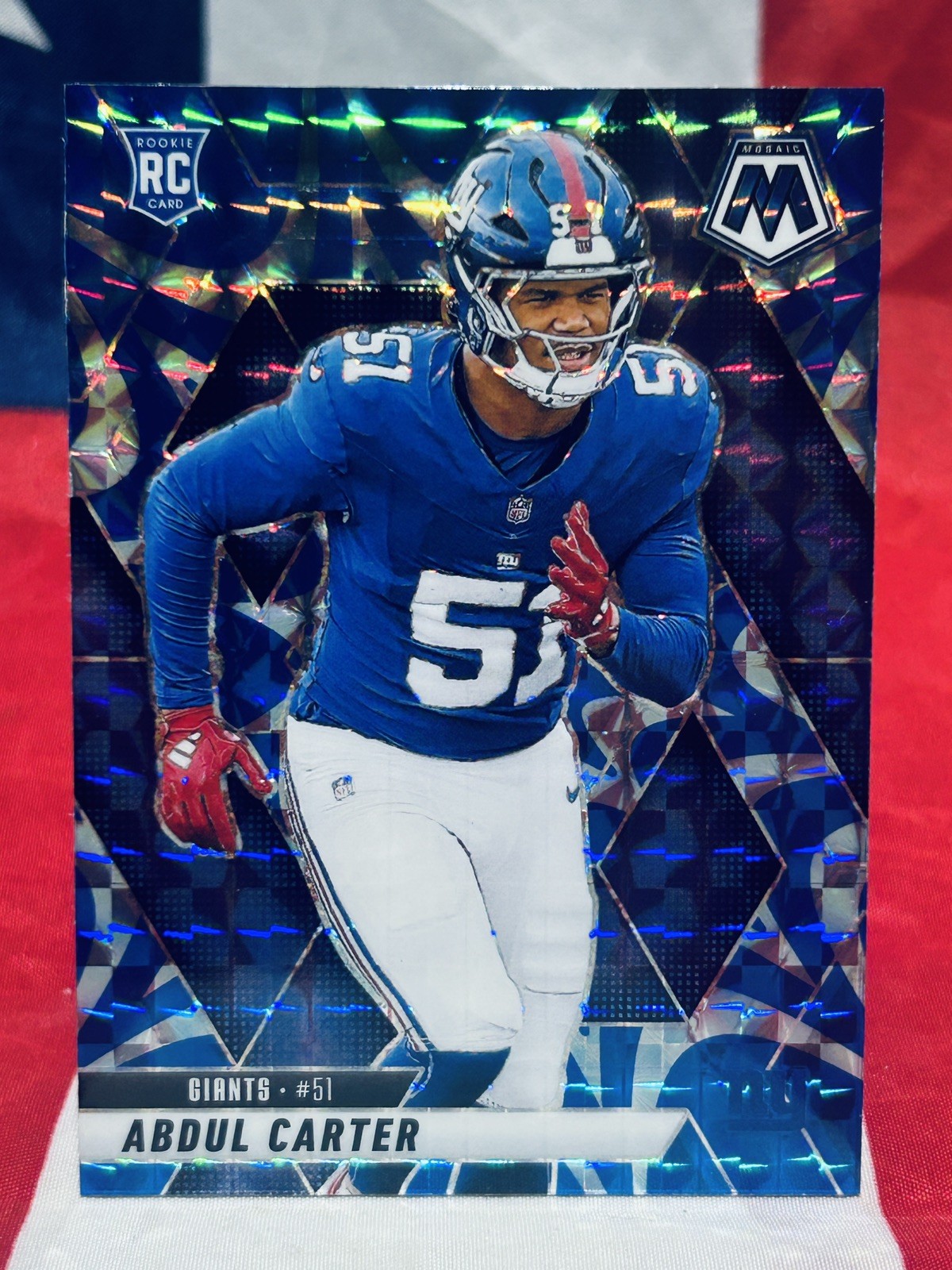 2025 Panini Mosaic - Abdul Carter  Rookie  (RC) #317 Reactive Blue Prizm