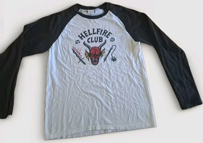 Stranger Things Hellfire Club T-Shirt, 3/4 Sleeve, Size Medium Official Netflix