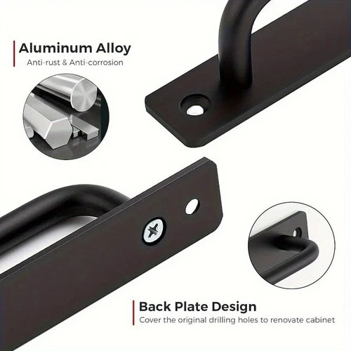 2Pcs Black Door Pull Handles Aluminium Alloy sliding Pull Gate Shed Handles Uk - Picture 6 of 8