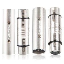 2-Pack XLR Adapter 2 Male to Male 2 Female to Female Couplers Gender Changer