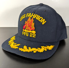 USS Fahrion FFG-22 US Navy Officer Vintage New Era Made in USA Snapback Hat M/L