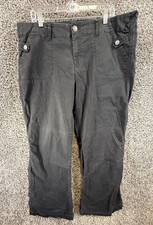Faded Glory Jeans Women's Size 18 Black Denim Dark Wash Straight Leg Fit Button