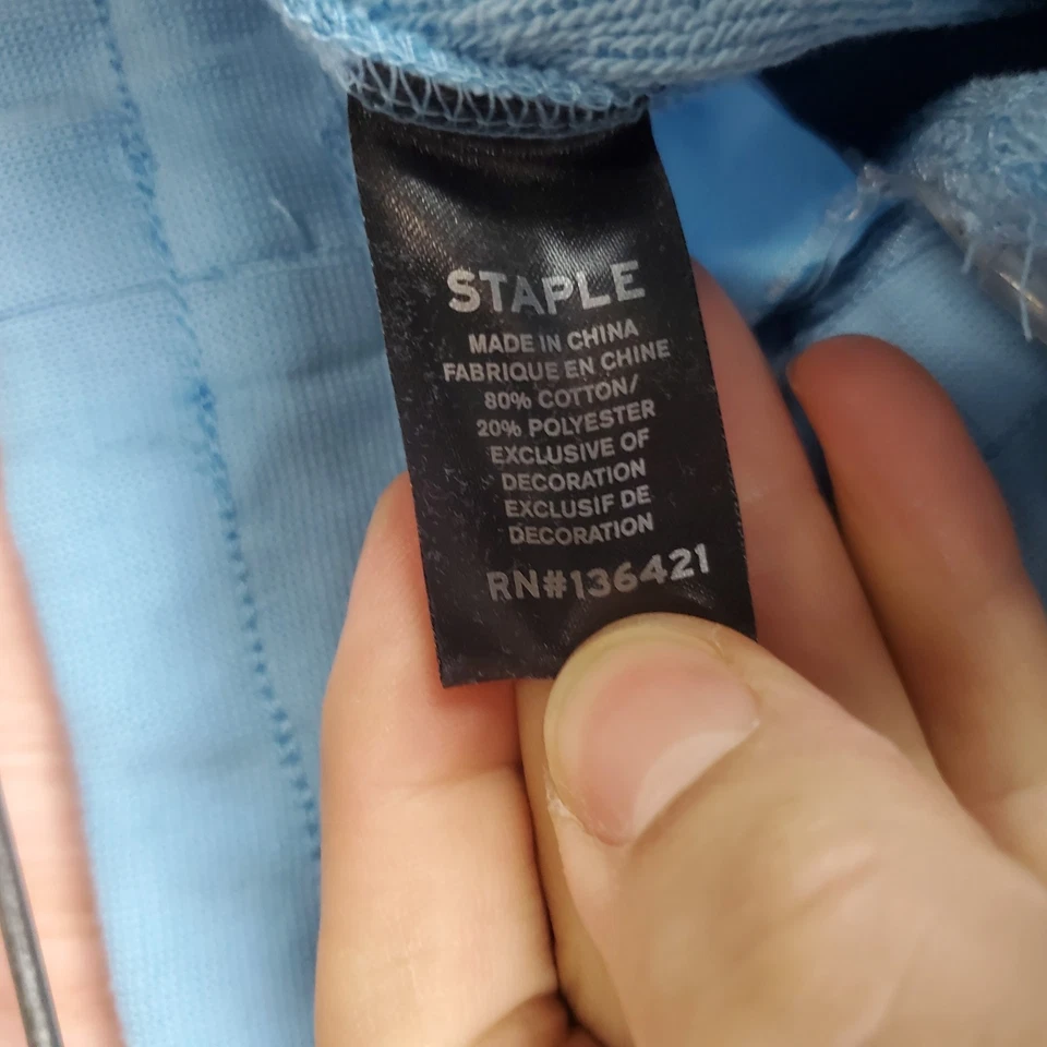 Staple Pigeon Sweat Shorts Mens Medium Aqua Blue French Terry Lined Drawstring - Image 3 of 4