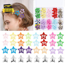 55Pcs 1.22" Star Hair Clips Cute Hair Clips for Girls Colorful Metal Snap Hair B