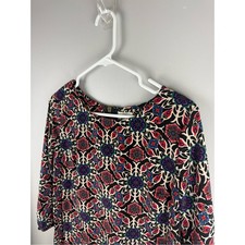Old Navy Women’s Multicolor Floral Long Sleeve Mini  Tunic Dress SZ M Boho Artsy
