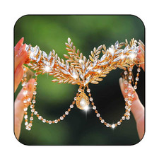 Gold Leaf Crown Leaves Tiara Bridal Headband Wedding Hair Accessories for Women