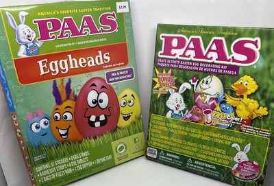 Vintage Set of 2 diffferent PAAS Easter egg dying kits brand new Egg Dye