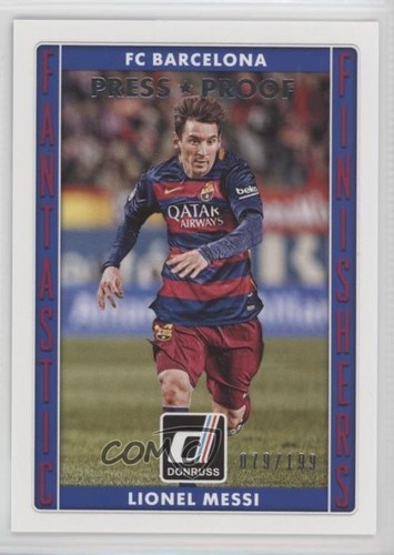 Lionel Messi [Silver Press Proof] #8 2015 Panini Donruss Fantastic Finishers card
