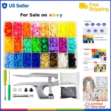 Plastic Snap Buttons Sets with Pliers 460 Pieces 24 Colors Craft Sewing Faste...