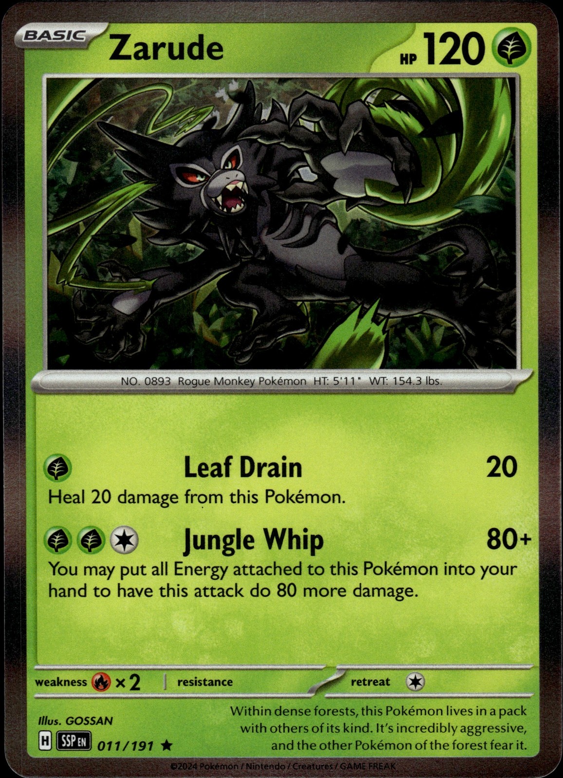 Zarude Rare SV08: Surging Sparks 011/191 LP