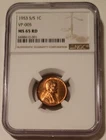 1953 S/S Lincoln Wheat Cent RPM VP-005 MS65 RED NGC