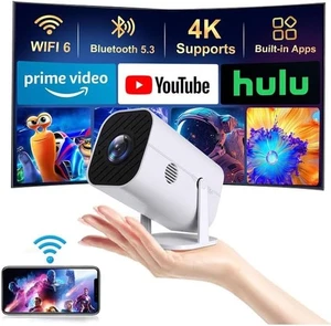 YGSKK Mini Projector With Wifi And Bluetooth, 1080P Portable Projector