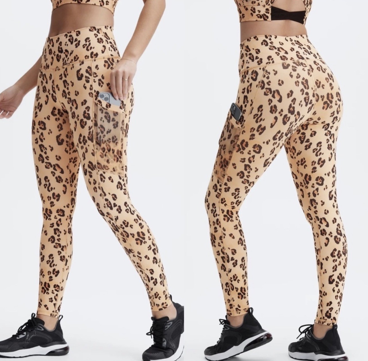 Fabletics Leggings small Leopard Print Powerhold … - image 1