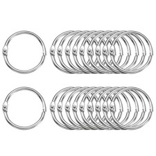 20pcs Binder Rings 1 Inch Loose Leaf Binder Ring Metal Book Rings Silver Tone