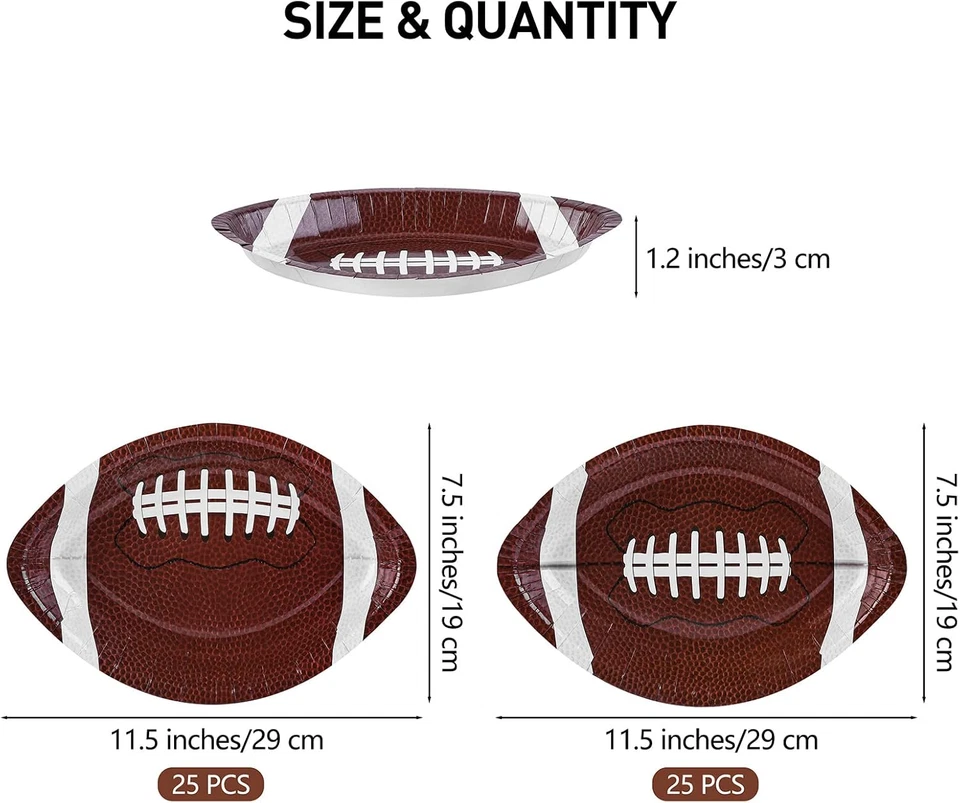 50 Piezas Platos de Papel de Fútbol Desechables Platos en Forma de Fútbol Fiesta Foto 2 de 4