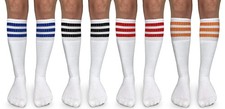 Boys' Girls Unisex Stripe Assorted Knee High Tube Socks 4 Pack Classic Assort...