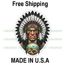 Native American Indian Chief Sticker Decal C