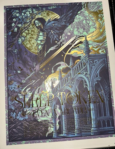 Sleep Token 2025 FOIL Even In Arcadia Tour Poster by Kasia Jasmina-Detroit - Picture 2 of 11