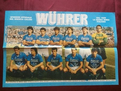 8 Autogramme BRESCIA CALCIO 86/87-Serie A Italien-Poster handsigniert-IP-selten!
