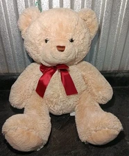 Hugfun Jumbo Teddy Bear Stuffed Plush Animal 17” Blonde Tan Floppy Pre-Owned 