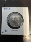 1959-D Washington quarter, 90% silver coin