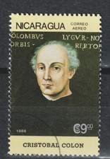 Nicaragua Famous Explorer Columbus Colon stamp 1986 A-4