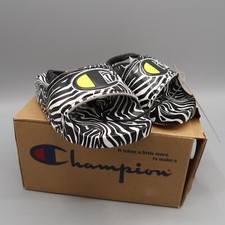 Champion Animal Print IPO Slides Zebra Neon Yellow CPS10501T Toddler Size 4